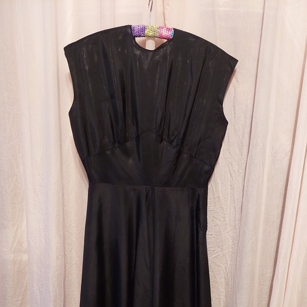 Vintage dress size XS size 32 / 34 original 50s silk taffeta black
