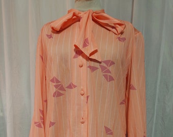 Vintage blouse size 40 / 42 original 70s apricot colored made in France