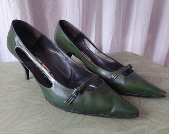 Vintage Schuhe Gr. 38 39 original 50er Jahre grün Peter Kaiser bosbach Duisburg Midcentury