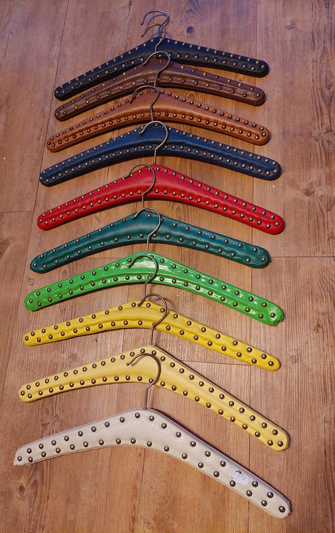 10 Vintage Clothes Hangers With Rivets Original 50s Etsy