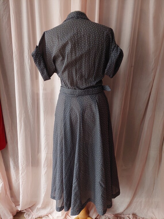 Vintage dress size 36 size S original 70s gray do… - image 9