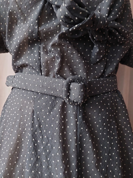 Vintage dress size 36 size S original 70s gray do… - image 2