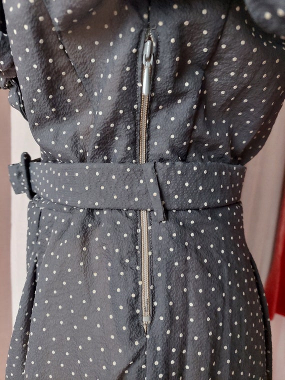 Vintage dress size 36 size S original 70s gray do… - image 7