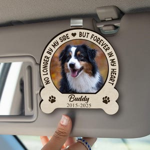 Personalisiertes Hunde-Sympathiegeschenk, Haustier-Verlust-Denkmal, kundenspezifischer Hundefoto-Auto-Maskenclip, Haustier-Erinnerungs-Andenken, Hunde-Gedenkgeschenk für Auto