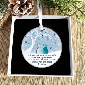2D Friendship Sea Glass Ornament, Best Friends Christmas Tree Decor, Gift for Besties BFF, Timeless Friendship Keepsake for Long Distance