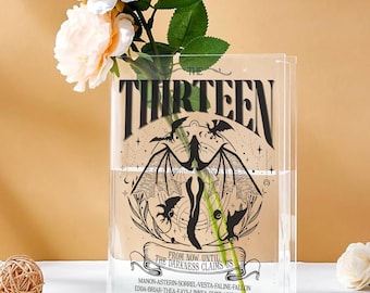 The Thirteen Throne Of Glass Book Vase, From Darkness Claim Us Acrylic Vase, Fantastic Reader Bookish Gift, Fantasy Dragon Decor, SJM Merch