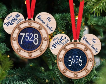 Personalized Disney Cruise Line Ornament 2025, Mickey Stateroom Door Ornament, Custom Cabin Number Gift, Christmas Keepsake Decoration