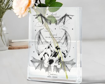 Jarrón con forma de libro de la Corte Nocturna, decoración inspirada en ACOTAR de Rhysand Azriel Cassian, artículos de fantasía de Sarah J Maas, regalo literario para lectores y coleccionistas de Booktok