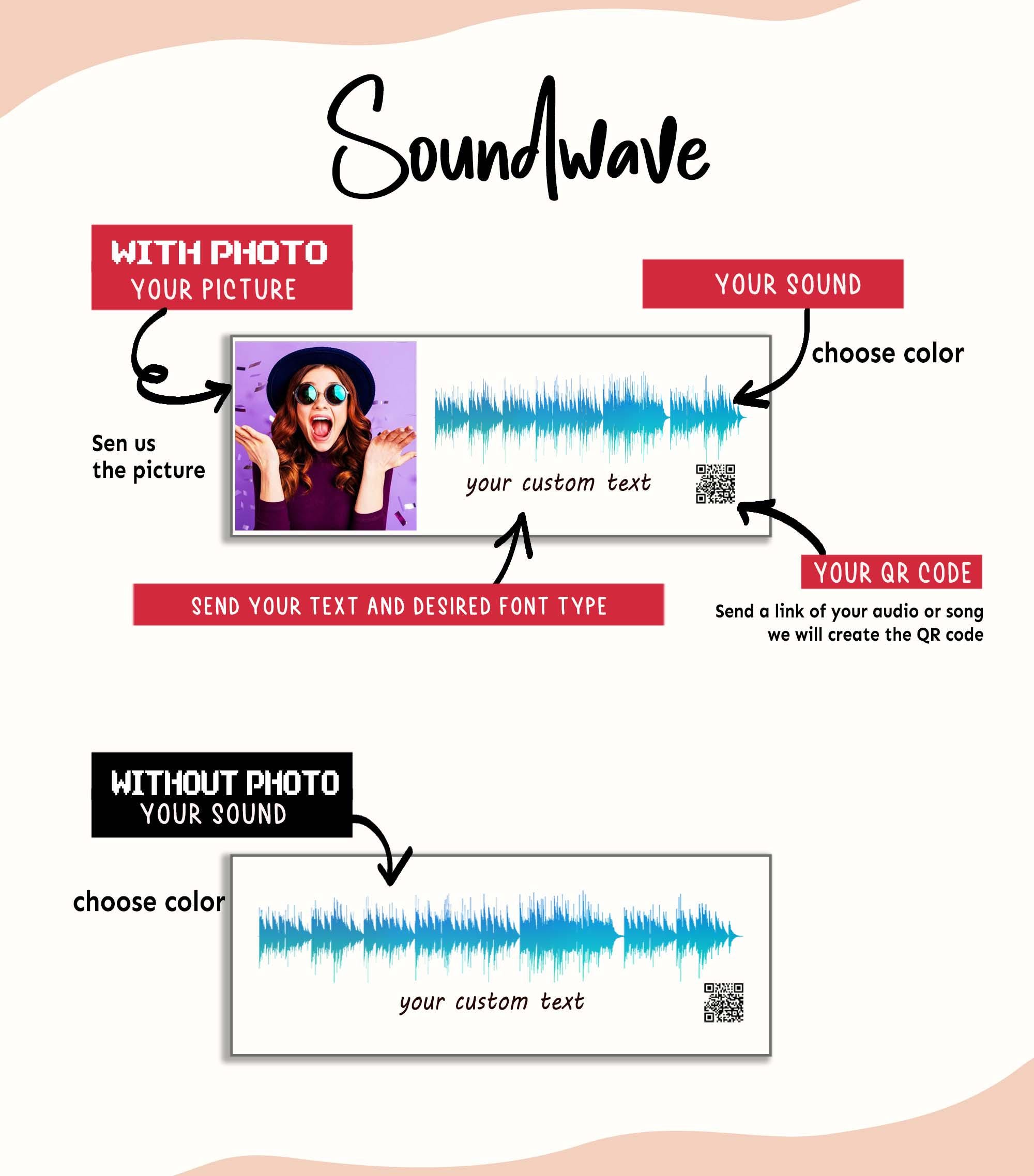 Custom Soundwave Art - Regalo Personalizzato Con Onda Sonora Su Blocco In Acrilico 12x3x1.25 Pollici - Include Barcode Per Ascoltare La Canzone - 2