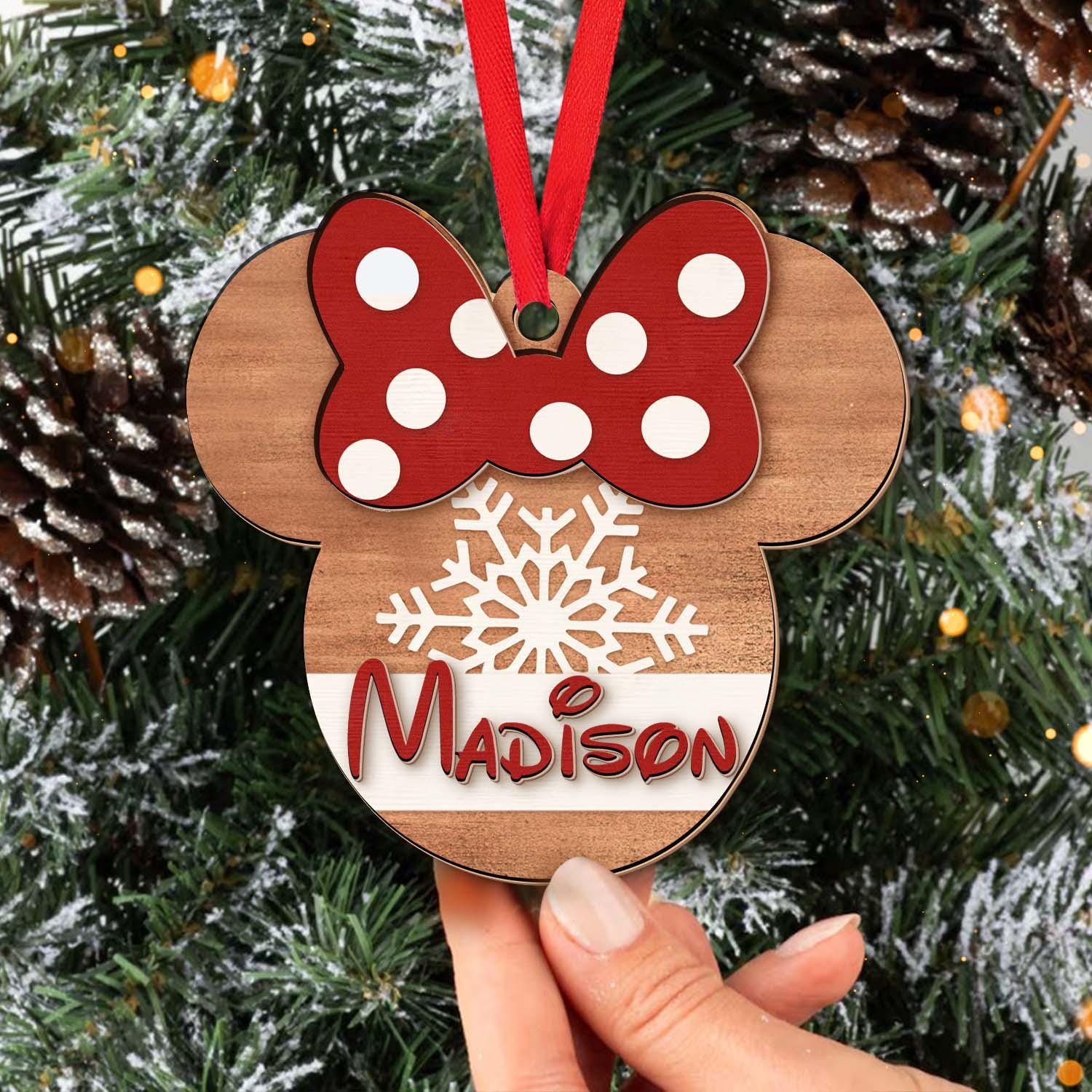 Personalized Minnie Mouse Christmas Ornament, Minnie ornament, Disney Christmas Tree Decoration Gifts, Custom Name Ornament Gift For Kids
