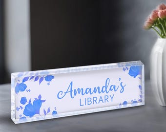 Personalized Library Sign, Book Lover Gift, Reading Gift, Unique Bookshelf Sign for Readers, Bookish Gifts, Librarian Gifts, Books Club Gift