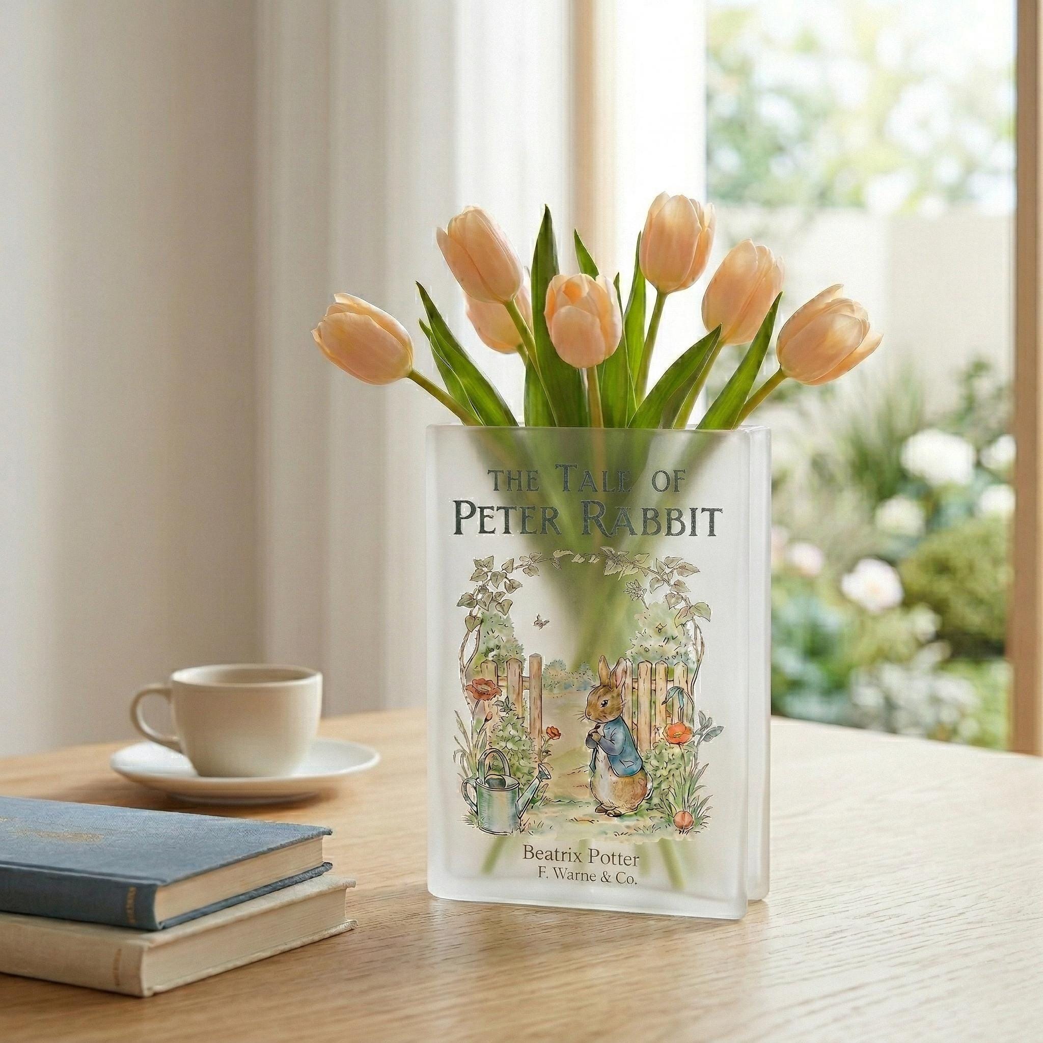 Peter Rabbit Vases Peter Rabbit Book Vase, Beatrix Potter Inspired Acrylic Book Flower ...