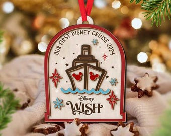 Our First Disney Cruise Ornament, Magical Cruise Custom Family Christmas Ornament, Family Cruise Trip 2024 Keepsake, Fish Extender Gifts