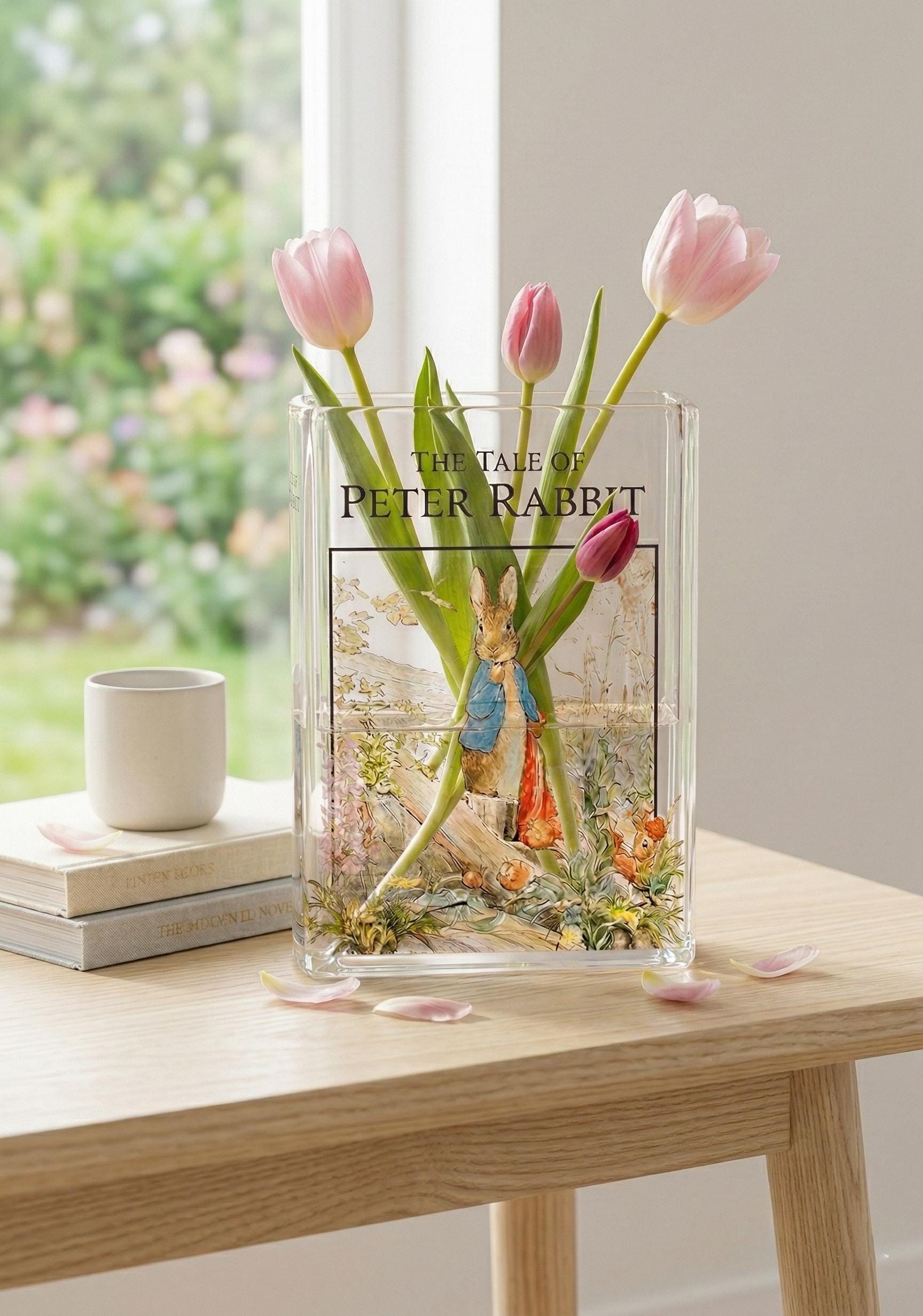 Peter Rabbit Vases Peter Rabbit Book Vase, Beatrix Potter Inspired Acrylic Book Flower ...