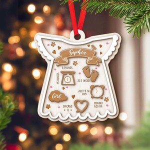 Personalized Baby Girl First Christmas Ornament, Custom Baby Name Christmas Gift, Newborn Ornament For New Mom Gift, Christmas Tree Keepsake
