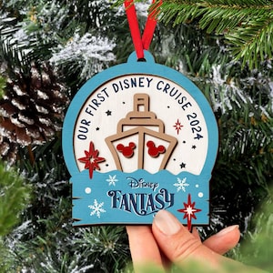 Personalized Mickey & Friends Disney Cruise Ornament, Disney Family Cruise Trip 2024 Christmas Ornament, Cruise Cabin gift, Xmas Tree Decor