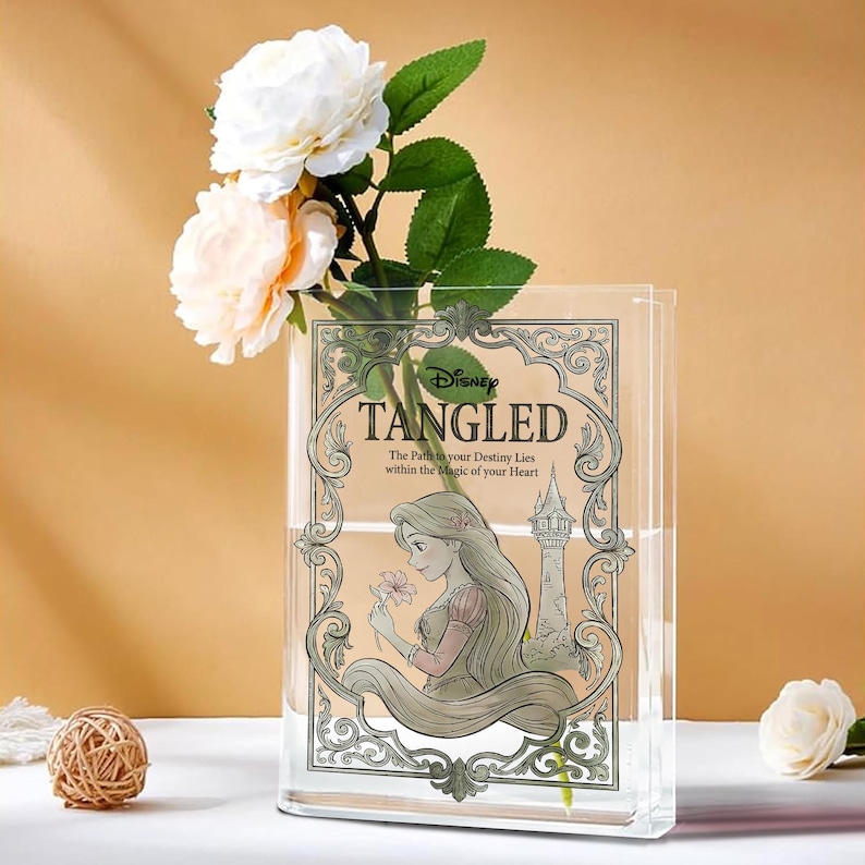 Tangled Inspired Book Vase, Rapunzel Fairy Tale Book Art, Disney ...