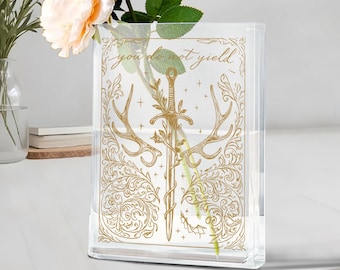 You Do Not Yield Book Vase, Throne of Glass Inspired Sarah J Maas Merch, Aelin Galathynius, Bookish Gift for Readers, Fantasy Reading Gift