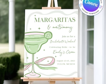 Margs and Matrimony Bachelorette Welcome Sign, Margaritas and Matrimony Bridal Shower, Tequila Hen Party Welcome Board, The Final Fiesta