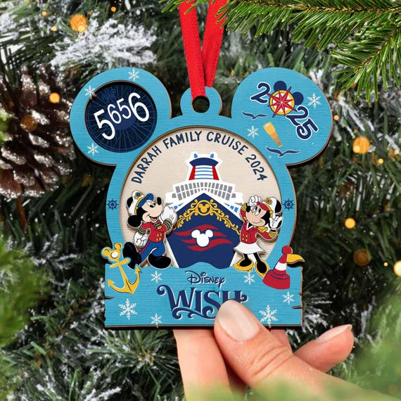 Personalized Disney Cruise Ornament 2026, Mickey Family Cruise