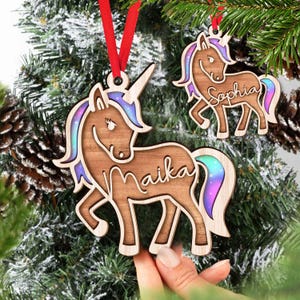 Unicorn Personalized Ornament, Baby christmas ornament, Custom Unicorn Ornament, Wood Ornament, Ornaments for Girls, Christmas Tree Ornament