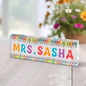 Custom Teacher Sign, Teacher Desk Name Plate, Teacher Appreciation Gift, Teacher Name Sign, Classroom Decor, Back To School Gift For Teacher