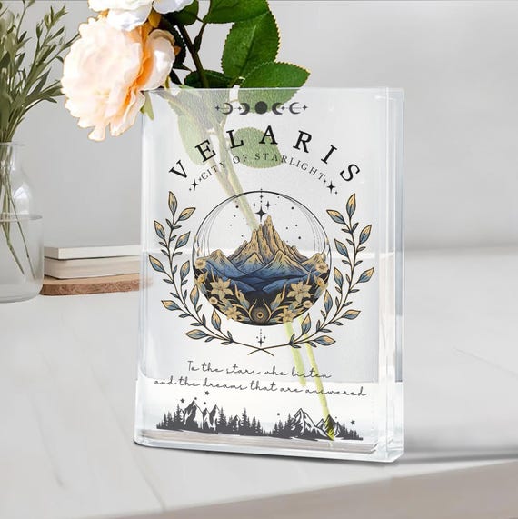 Velaris City of Starlight Acotar Book Vase, Thorns And Roses Court Of Dreams Merch, The Night Court gift for sjm lover, Library Bookish Gift