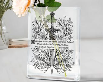 Thron aus Glas Büchervase | Aelin Sword Zitat Acrylvase | Fantasy Bookish Dekor | SJM Geschenk für Leseratte | Feenzimmer Geschenk | Buch-Liebhaber-Geschenk