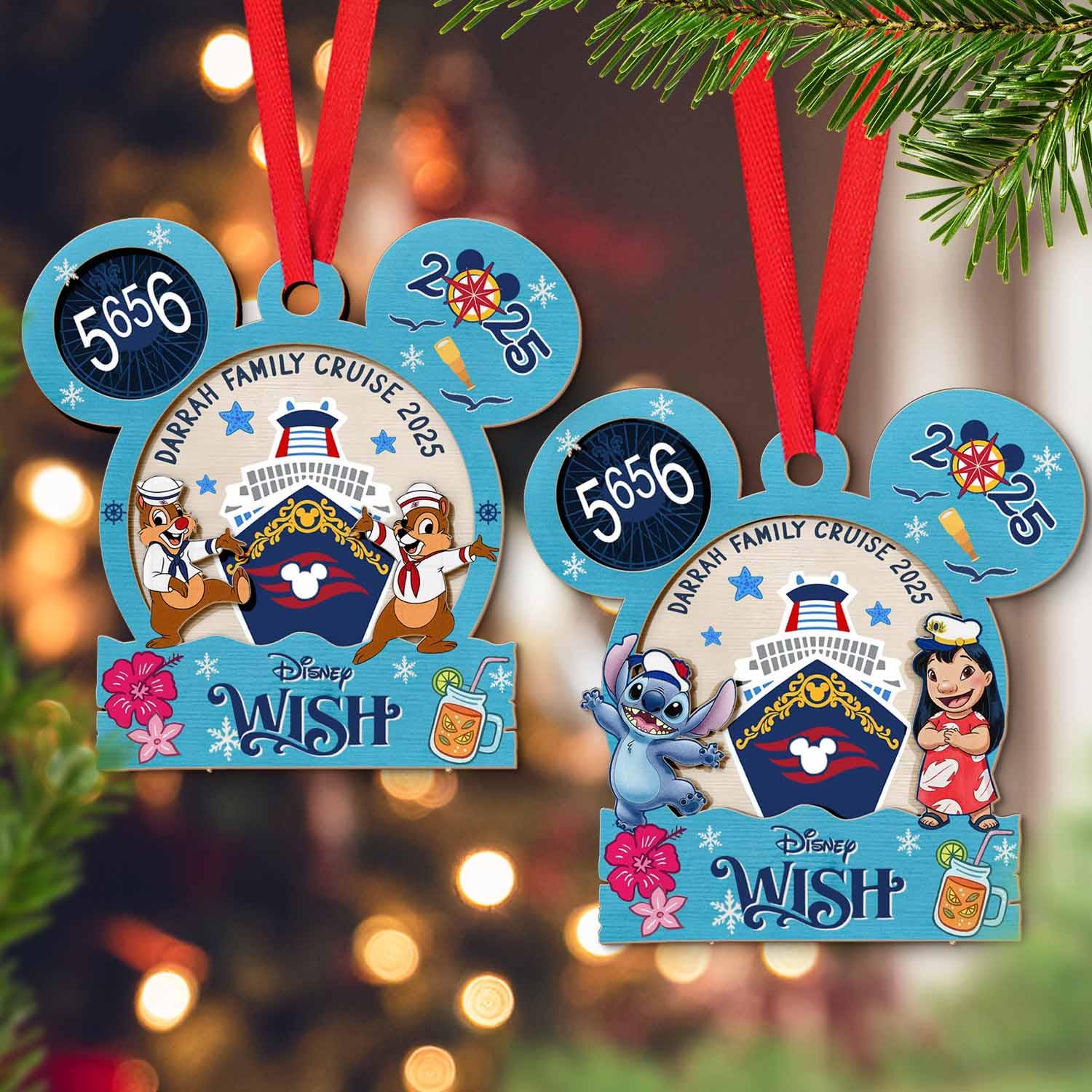 Disney Cruise Ornament 2025, Personalized Family Vacation Keepsake