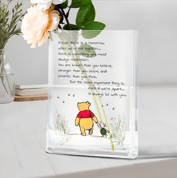If ever there is a tomorrow when we're not together... Winnie the Pooh and Piglet Gift Friendship gift best friend Book Vase goodbye gift