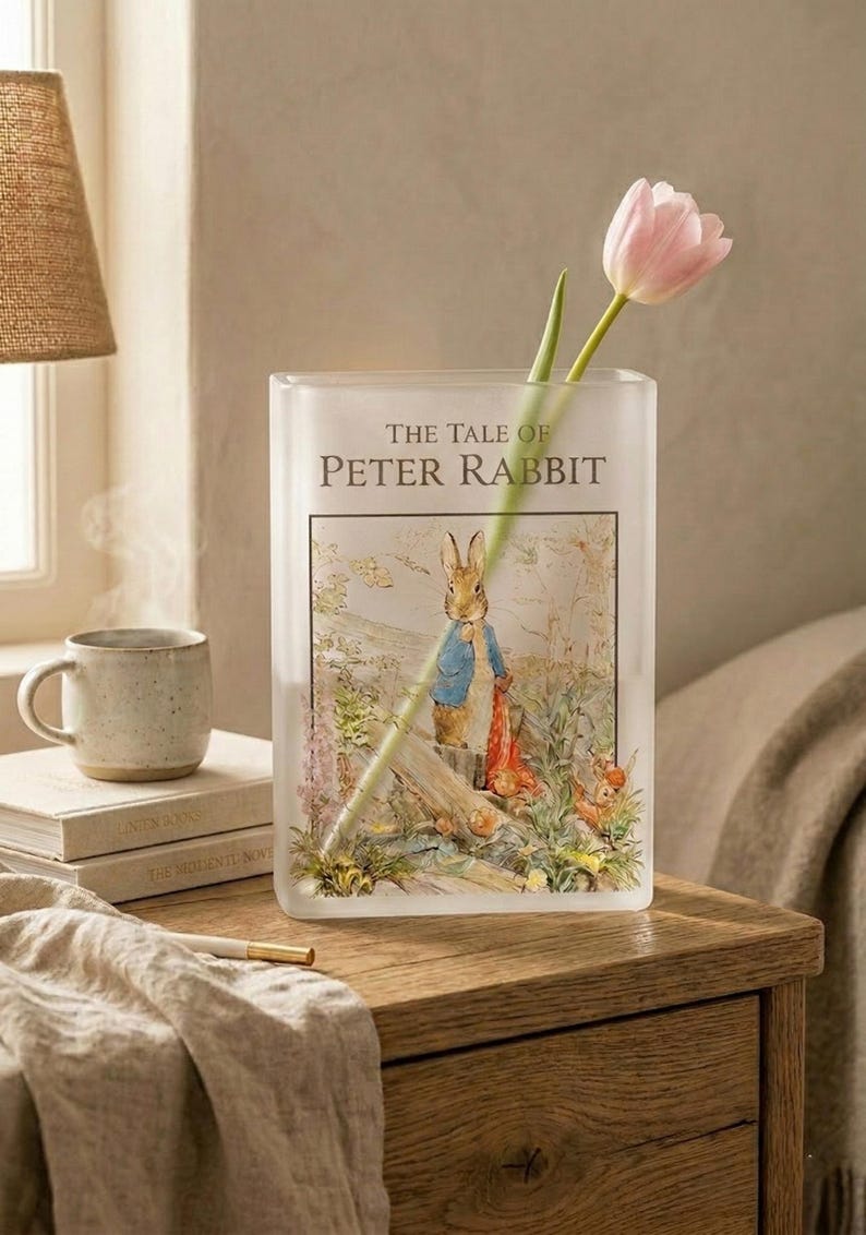 Peter Rabbit Vases Peter Rabbit Book Vase, Beatrix Potter Inspired Acrylic Book Flower ...