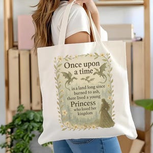 Once Upon a Time Tote Bag, Throne of Glass Inspired Gift, Sarah J Maas Aelin Book Quote Tote, Fantasy Book Lover Bag, Bookish TOG Fan Merch