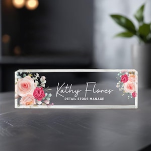 Name Desk Plate, Personalized Desk Plaque, Acrylic Name Plate for Desk, Custom Name Plate, Professional Gift, Graduation, New Job, Promotion