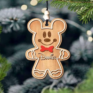 Micky Maus Weihnachten Ornament, personalisierte Micky Ornament, Disney Weihnachtsbaum Dekoration Geschenke, benutzerdefinierte Name Ornament Geschenk für Kinder