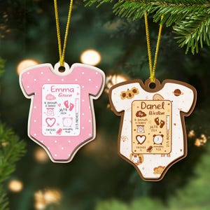 Personalized Birth Stats Christmas Ornament, Baby Ornament First Christmas, New Mom Gift, Newborn Ornament, Personalized Baby Keepsake