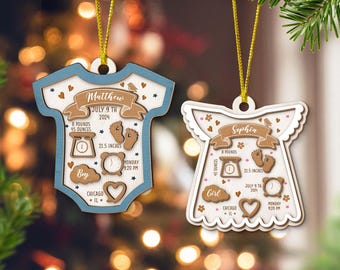 Adorno navideño personalizado para el primer bebé 2024, adorno navideño para bebé, regalo para baby shower, adorno personalizado para bebé recién nacido