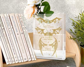 The Night Court Book Vase, Bat Boys Fourth Wing Fantasy Book Court OF Thorns And Roses Rhysand Cassian Azriel Bookish Decor Book Lovers Gift