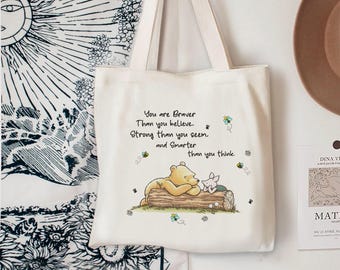 Winnie the Pooh Tote Bag, You Are Braver Than You Believe  display picture 1