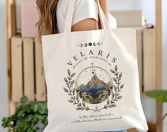 Bolsa de mano Velaris City of Starlight / Merchandising de ACOTAR Night Court SJM Feyre Archeron Nesta Rhysand Cassian Bookish TOG Crescent City Regalo para fans