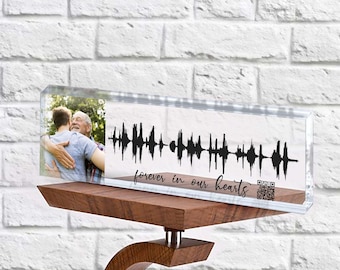 Soundwave Art QR Code, Voice Recording Personalized Gifts, Personalized Memorial Gift for Loss of Father, Sympathy Gift for Loss of Mother