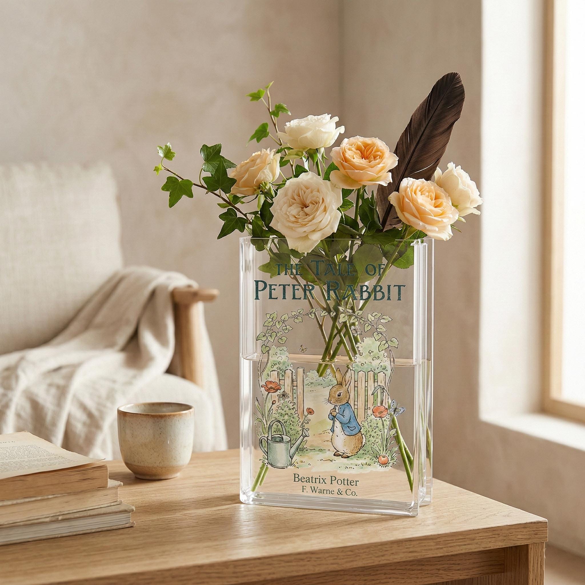 Peter Rabbit Vases Peter Rabbit Book Vase, Beatrix Potter Inspired Acrylic Book Flower ...