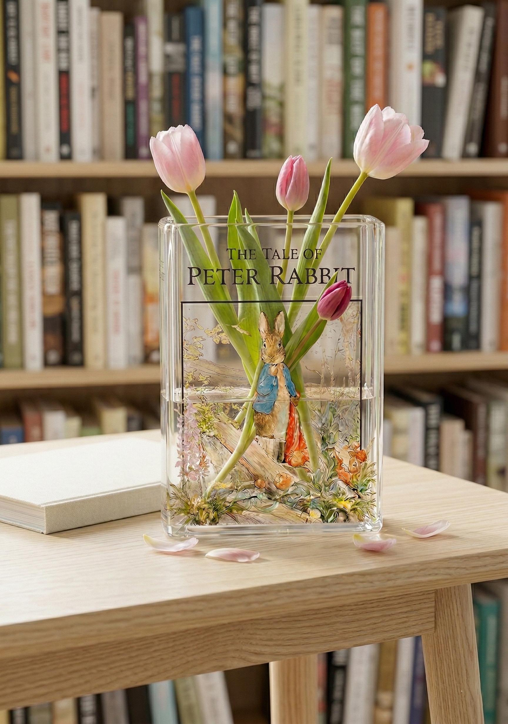 Peter Rabbit Vases Peter Rabbit Book Vase, Beatrix Potter Inspired Acrylic Book Flower ...