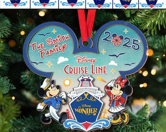 Personalized Disney Cruise Line Ornament 2025 , Mickey and Friends Cruise Trip Christmas Decoration, Family Vacation Keepsake, Exchange Gift