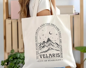 Velaris Tote Bag, City of Starlight Canvas Bag, To the Stars Who Listen , Fantasy Book Lover Gift, ACOTAR Inspired Bookish Tote SJM Merch