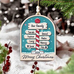Family Christmas Ornament, Personalized Family Ornament 2024, Christmas Ornament, Family Tree Ornament, Gift for Family Christmas Tree Decor