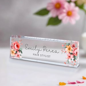 Custom Desk Name Sign, Acrylic Desk Name, Personalized Acrylic Name Plate for Desk, Coworker Gift, Office Decor, Custom Desk Name Plate