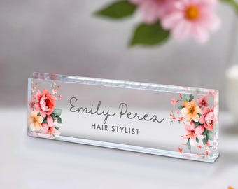 Niestandardowy znak z nazwą biurka, akrylowa nazwa biurka, spersonalizowana akrylowa tabliczka z nazwą na biurko, prezent dla współpracownika, wystrój biura, niestandardowa tabliczka z nazwą biurka