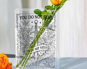 You Do Not Fear You Do Not Yield Book Vase | Throne of Glass Inspired Decor | Sarah J Maas Merch Gift | Fantasy Bookish Gift for TOG Readers
