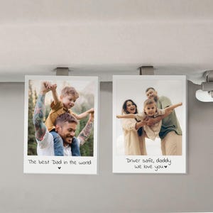 Custom Photo Car Drive Safe I Love You, Sun Car Visor Clip, Personalized Family Picture Frame, Husband Dad Boyfriend Gift, Photo Car Decor