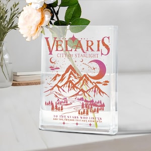 Velaris Stadt des Sternenlichts Acotar Buchvase, Dornen und Rosen Gericht der Träume Merch, Das Nachtgericht Geschenk für sjm Liebhaber, Bibliothek Bücherwurm Geschenk
